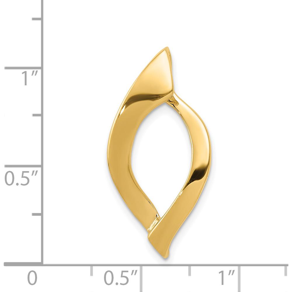 14K Yellow Gold Polished Slide Pendant for Omega Chains - Fits 8mm Regular or 10mm Fancy by 0