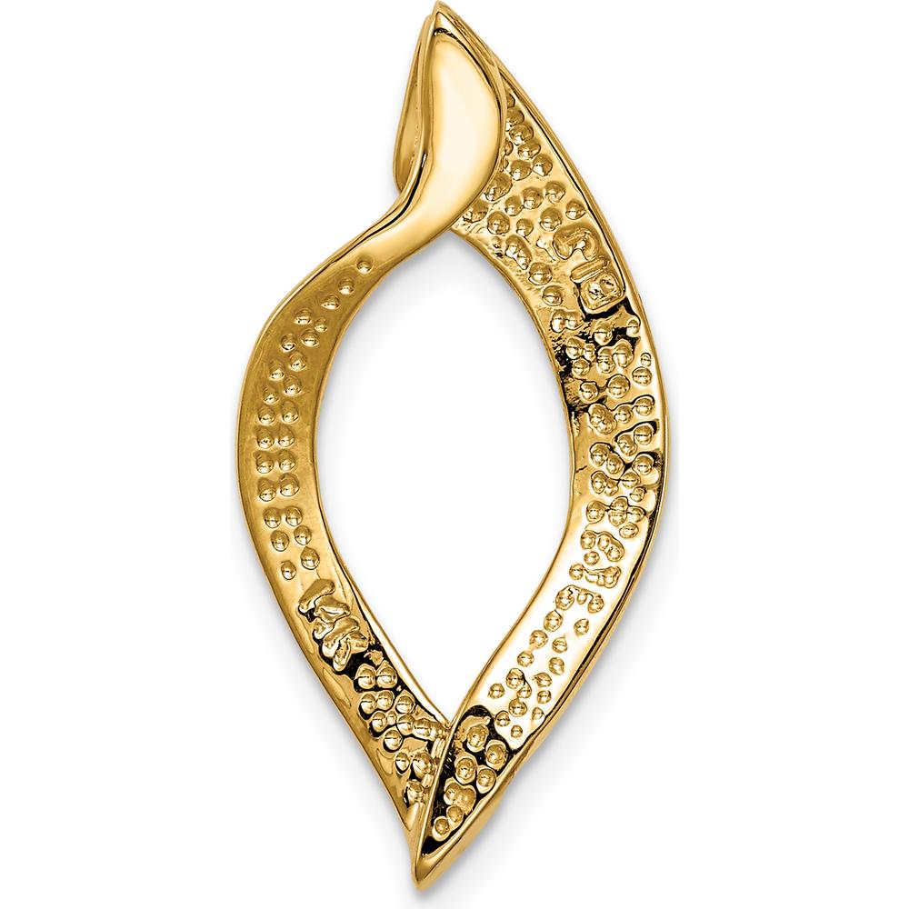 14K Yellow Gold Polished Slide Pendant for Omega Chains - Fits 8mm Regular or 10mm Fancy by 0