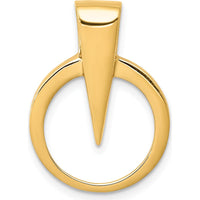 14K Yellow Gold Polished Slide Pendant for Omega Chains - Fits up to 2mm Regular/Fancy Omega by 0