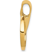 14K Yellow Gold Polished Slide Pendant for Omega Chains - Fits up to 2mm Regular/Fancy Omega by 0