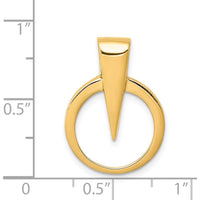 14K Yellow Gold Polished Slide Pendant for Omega Chains - Fits up to 2mm Regular/Fancy Omega by 0