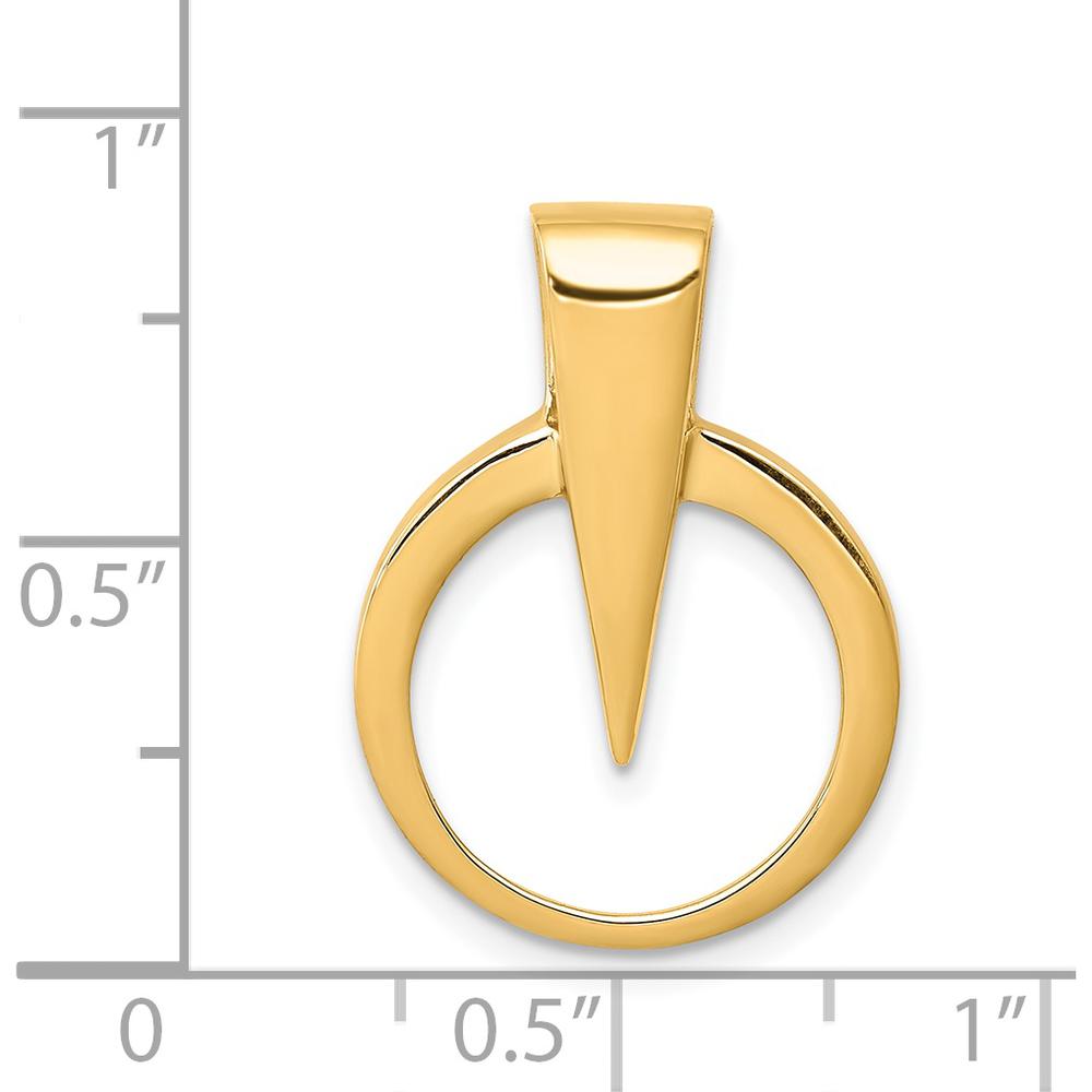 14K Yellow Gold Polished Slide Pendant for Omega Chains - Fits up to 2mm Regular/Fancy Omega by 0