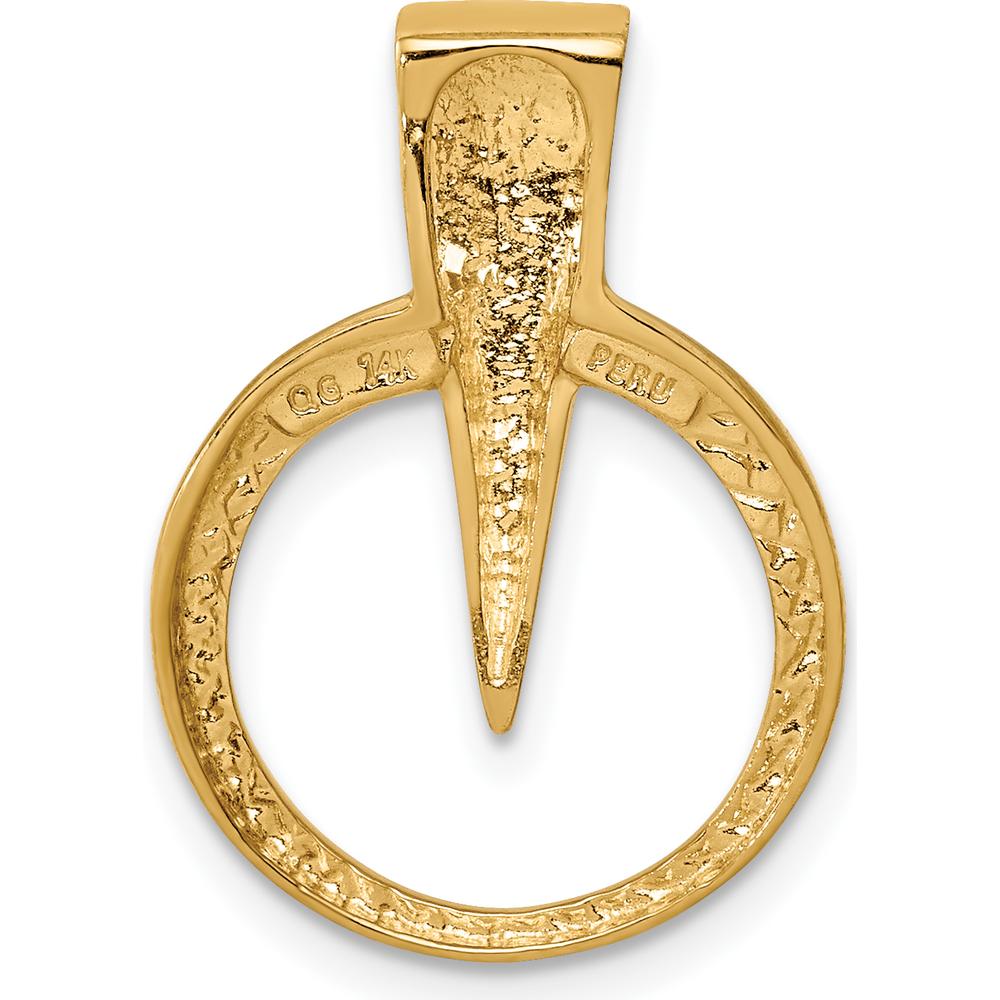 14K Yellow Gold Polished Slide Pendant for Omega Chains - Fits up to 2mm Regular/Fancy Omega by 0