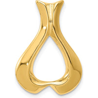 14K Yellow Gold Polished Slide Pendant for Omega Chains - Fits up to 2mm Regular or 3mm Fancy Styles by 0