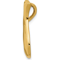 14K Yellow Gold Polished Slide Pendant for Omega Chains - Fits up to 2mm Regular or 3mm Fancy Styles by 0