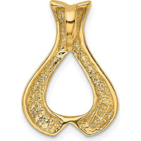 14K Yellow Gold Polished Slide Pendant for Omega Chains - Fits up to 2mm Regular or 3mm Fancy Styles by 0