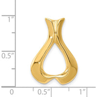 14K Yellow Gold Polished Slide Pendant for Omega Chains - Fits up to 2mm Regular or 3mm Fancy Styles by 0