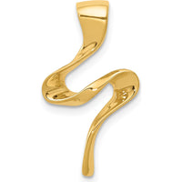 14K Yellow Gold Polished Slide Pendant for Omega Chains - Fits Up to 2mm Regular or 4mm Fancy Omega by 0