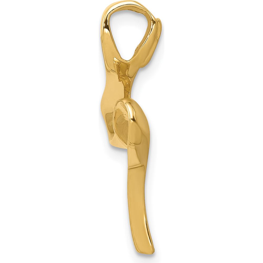 14K Yellow Gold Polished Slide Pendant for Omega Chains - Fits Up to 2mm Regular or 4mm Fancy Omega by 0