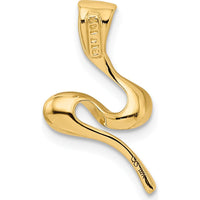 14K Yellow Gold Polished Slide Pendant for Omega Chains - Fits Up to 2mm Regular or 4mm Fancy Omega by 0