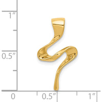 14K Yellow Gold Polished Slide Pendant for Omega Chains - Fits Up to 2mm Regular or 4mm Fancy Omega by 0