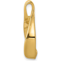 14K Yellow Gold Polished Slide Pendant for Omega Chains - Fits Up to 4mm Fancy Omega by 0