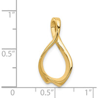 14K Yellow Gold Polished Slide Pendant for Omega Chains - Fits Up to 4mm Fancy Omega by 0