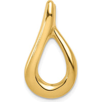 14K Yellow Gold Polished Slide Pendant for Omega Chains - Fits Up to 4mm Regular or 6mm Fancy by 0