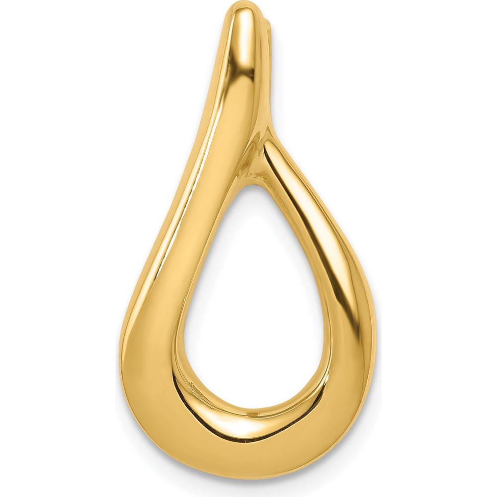 14K Yellow Gold Polished Slide Pendant for Omega Chains - Fits Up to 4mm Regular or 6mm Fancy by 0