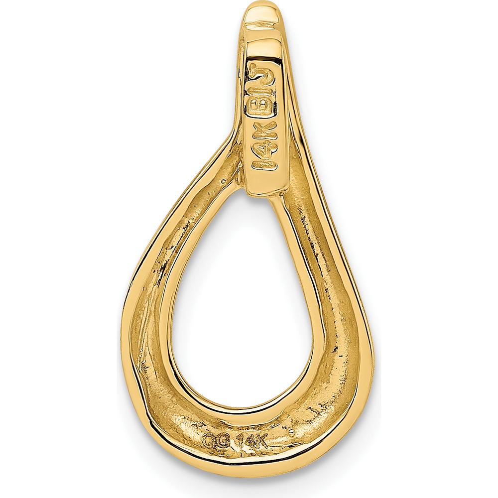 14K Yellow Gold Polished Slide Pendant for Omega Chains - Fits Up to 4mm Regular or 6mm Fancy by 0