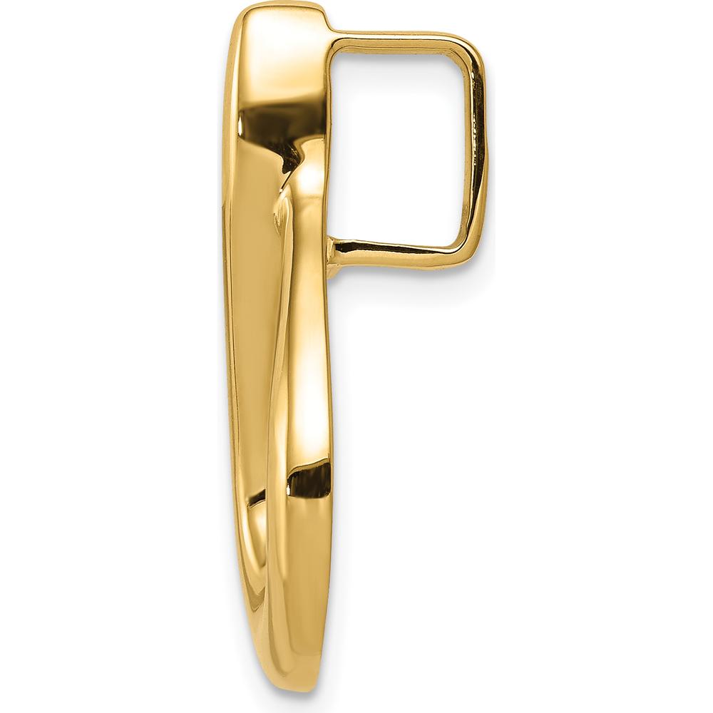 14K Yellow Gold Polished Slide Pendant for Omega Chains - Fits Up to 4mm Regular or 6mm Fancy by 0