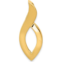 14K Yellow Gold Polished Slide Pendant for Omega Chains - Fits up to 6mm Regular or 8mm Fancy Chains by 0