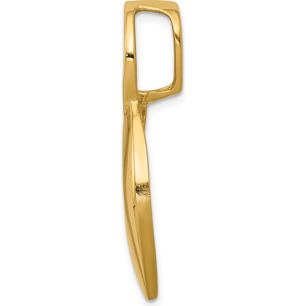 14K Yellow Gold Polished Slide Pendant for Omega Chains - Fits up to 6mm Regular or 8mm Fancy Chains by 0