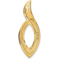 14K Yellow Gold Polished Slide Pendant for Omega Chains - Fits up to 6mm Regular or 8mm Fancy Chains by 0