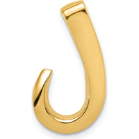 14K Yellow Gold Polished Slide Pendant for Omega Chains - Fits up to 8mm by 0