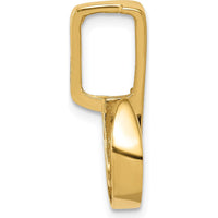 14K Yellow Gold Polished Slide Pendant for Omega Chains - Fits up to 8mm by 0