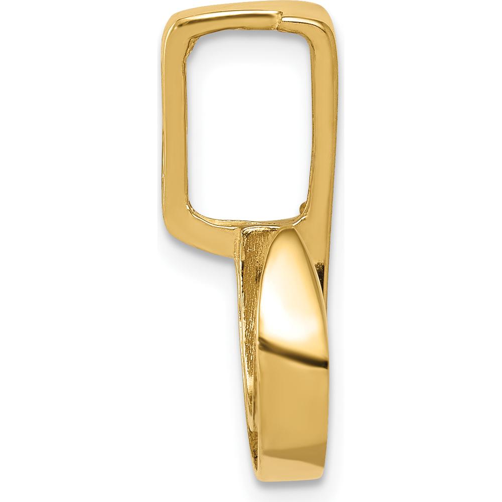 14K Yellow Gold Polished Slide Pendant for Omega Chains - Fits up to 8mm by 0