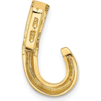 14K Yellow Gold Polished Slide Pendant for Omega Chains - Fits up to 8mm by 0