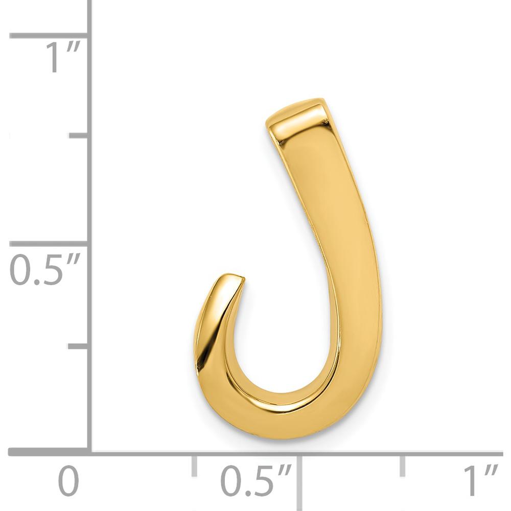 14K Yellow Gold Polished Slide Pendant for Omega Chains - Fits up to 8mm by 0