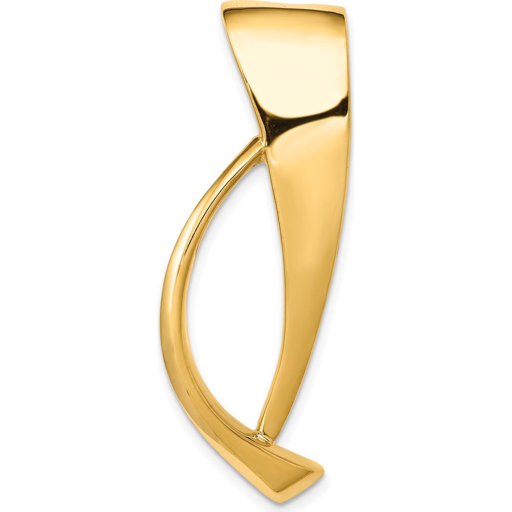 14K Yellow Gold Polished Slide Pendant for Omega Chains - Fits up to 8mm by 0