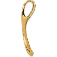 14K Yellow Gold Polished Slide Pendant for Omega Chains - Fits up to 8mm by 0