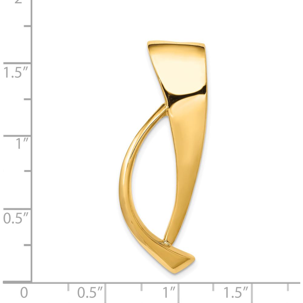 14K Yellow Gold Polished Slide Pendant for Omega Chains - Fits up to 8mm by 0
