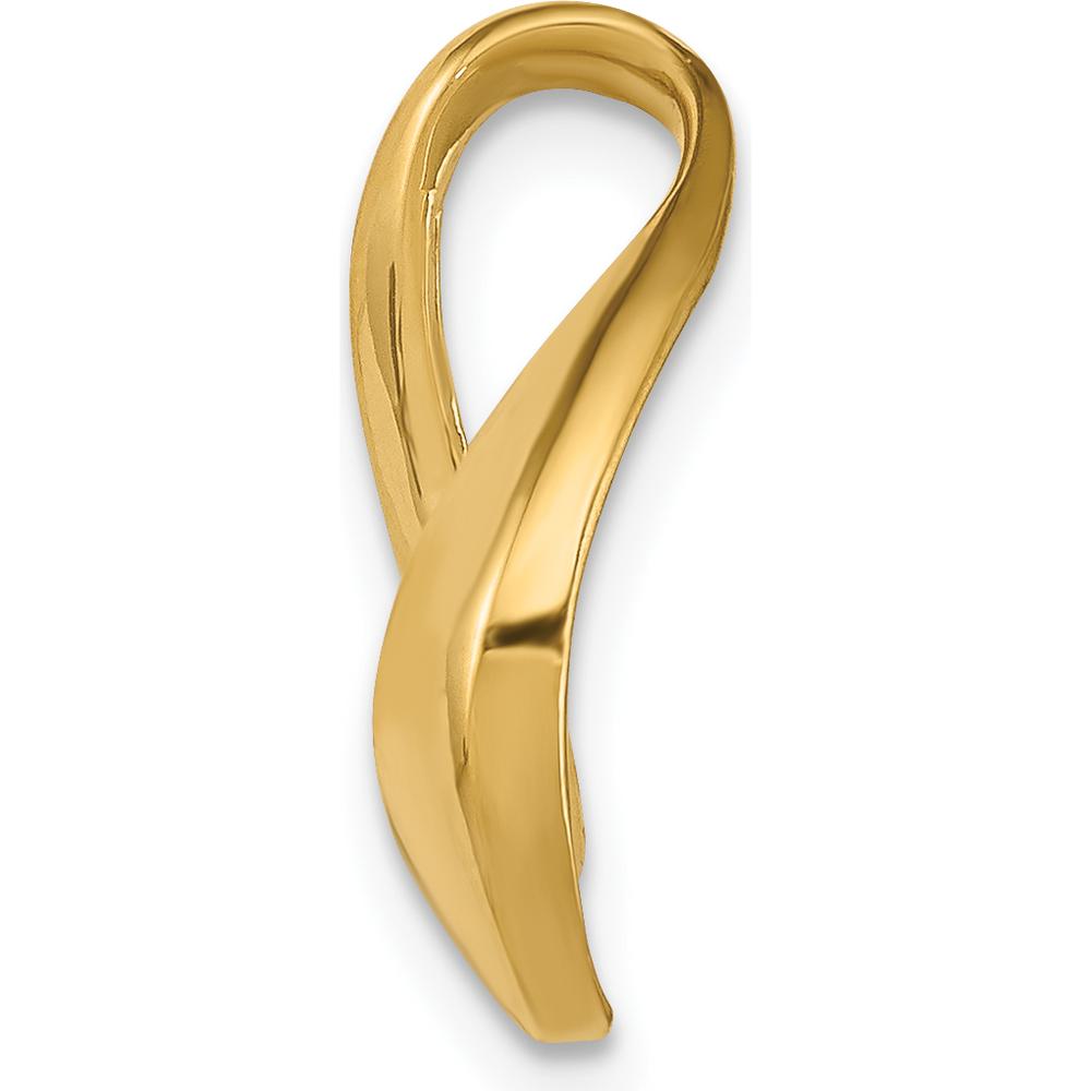14K Yellow Gold Polished Slide Pendant for Omega Necklace - Fits 6mm Regular and 8mm Fancy Omega Chains by 0