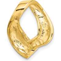 14K Yellow Gold Polished Slide Pendant for Omega Necklace - Fits 6mm Regular and 8mm Fancy Omega Chains by 0