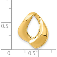 14K Yellow Gold Polished Slide Pendant for Omega Necklace - Fits 6mm Regular and 8mm Fancy Omega Chains by 0