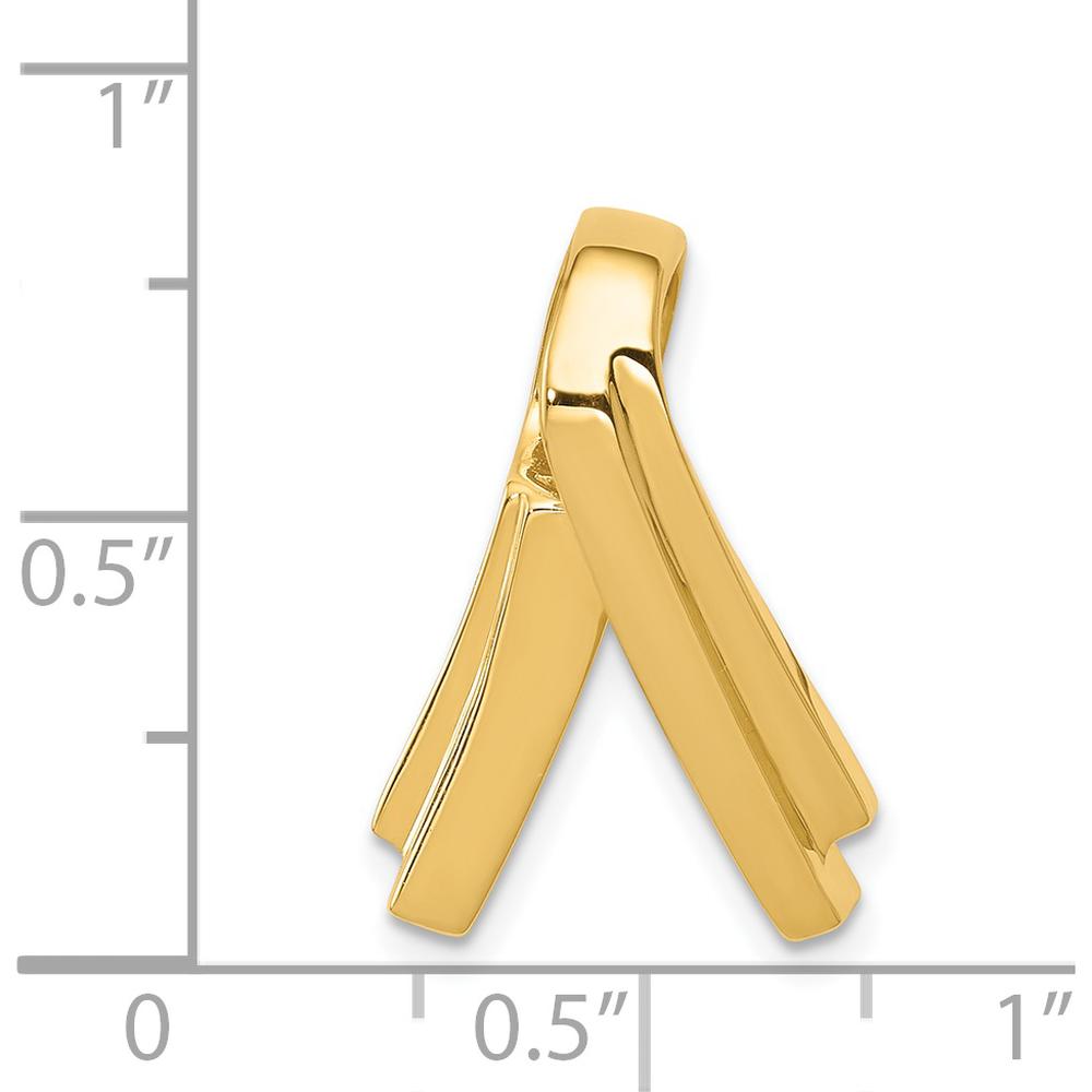 14K Yellow Gold Polished Slide Pendant for Up to 6mm Omega Chains by 0