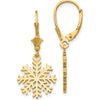 14K Yellow Gold Polished Snowflake Leverback Drop Earrings by 0
