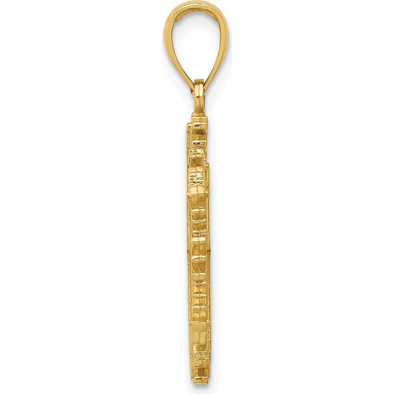 14K Yellow Gold Polished Snowflake Pendant - 26mm by Oro Pregiato