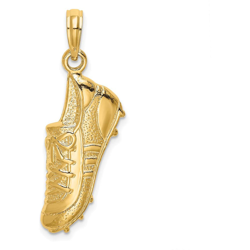 14K Yellow Gold Polished Soccer Cleat Shoe Charm Pendant - 22mm Length by Oro Pregiato