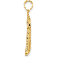 14K Yellow Gold Polished Soccer Cleat Shoe Charm Pendant - 22mm Length by Oro Pregiato