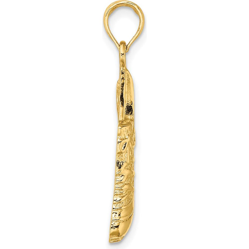 14K Yellow Gold Polished Soccer Cleat Shoe Charm Pendant - 22mm Length by Oro Pregiato