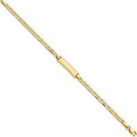 14K Yellow Gold Polished Solid Anchor Link ID Bracelet for Baby - 6" by Oro Pregiato