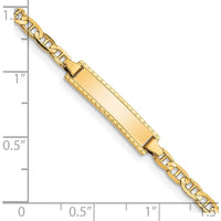 14K Yellow Gold Polished Solid Anchor Link ID Bracelet for Baby - 6" by Oro Pregiato