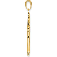 14K Yellow Gold Polished Solid Cross Pendant - 39.5mm Length, 21.5mm Width by Oro Pregiato