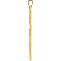 14K Yellow Gold Polished Solid Cross Pendant - 42.92mm Length by Oro Pregiato