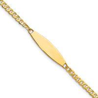 14K Yellow Gold Polished Solid Curb Link ID Bracelet with Personalized 36x5.1mm Plate - 8 Inches by Oro Pregiato