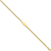 14K Yellow Gold Polished Solid Curb Link ID Bracelet with Personalized 36x5.1mm Plate - 8 Inches by Oro Pregiato