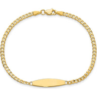 14K Yellow Gold Polished Solid Curb Link ID Bracelet with Personalized 36x5.1mm Plate - 8 Inches by Oro Pregiato