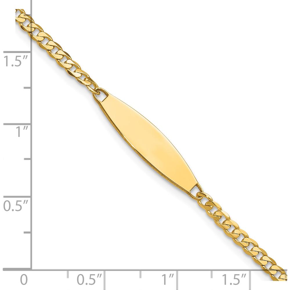 14K Yellow Gold Polished Solid Curb Link ID Bracelet with Personalized 36x5.1mm Plate - 8 Inches by Oro Pregiato
