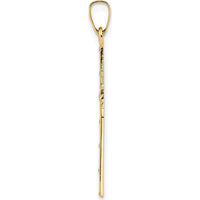 14K Yellow Gold Polished Solid Cut-out Cross Pendant - 32.18mm Length by Oro Pregiato
